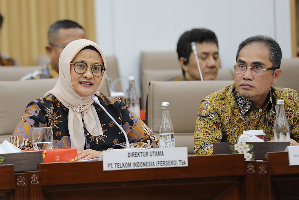 Rapat Dengar Pendapat Umum (RDPU) Komisi VI bersama PT Telkom. (BeritaNasional/Elvis Sendouw)