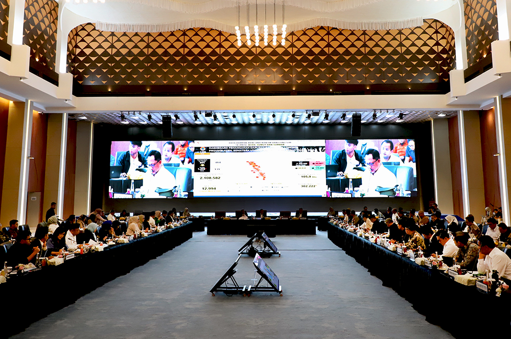 Satgas Galapana DPR dan pemerintah adakan rapat koordinasi pemulihan pascabencana. (BeritaNasional/Elvis Sendouw)