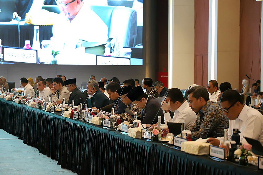 Satgas Galapana DPR dan pemerintah adakan rapat koordinasi pemulihan pascabencana. (BeritaNasional/Elvis Sendouw)