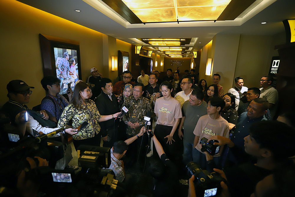 Sekjen Partai Demokrat ajak kader partai nonton film 'Gak Nyangka' yang diproduseri oleh Wakil Ketua Umum Partai Demokrat Edhie Baskoro Yudhyono alias Ibas. (BeritaNasional/Elvis Sendouw)