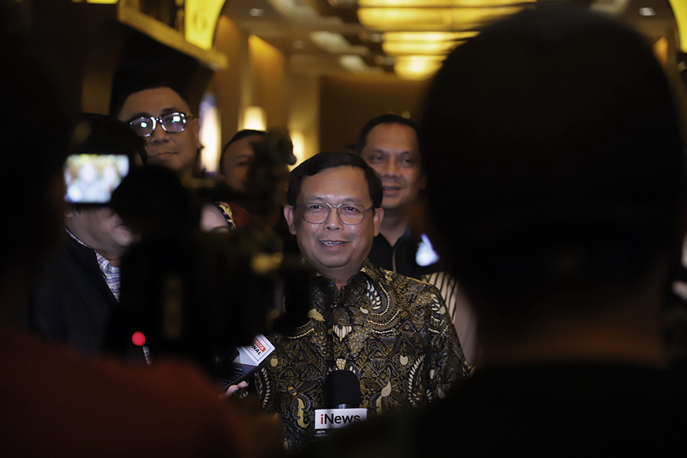Sekjen Partai Demokrat ajak kader partai nonton film 'Gak Nyangka' yang diproduseri oleh Wakil Ketua Umum Partai Demokrat Edhie Baskoro Yudhyono alias Ibas. (BeritaNasional/Elvis Sendouw)