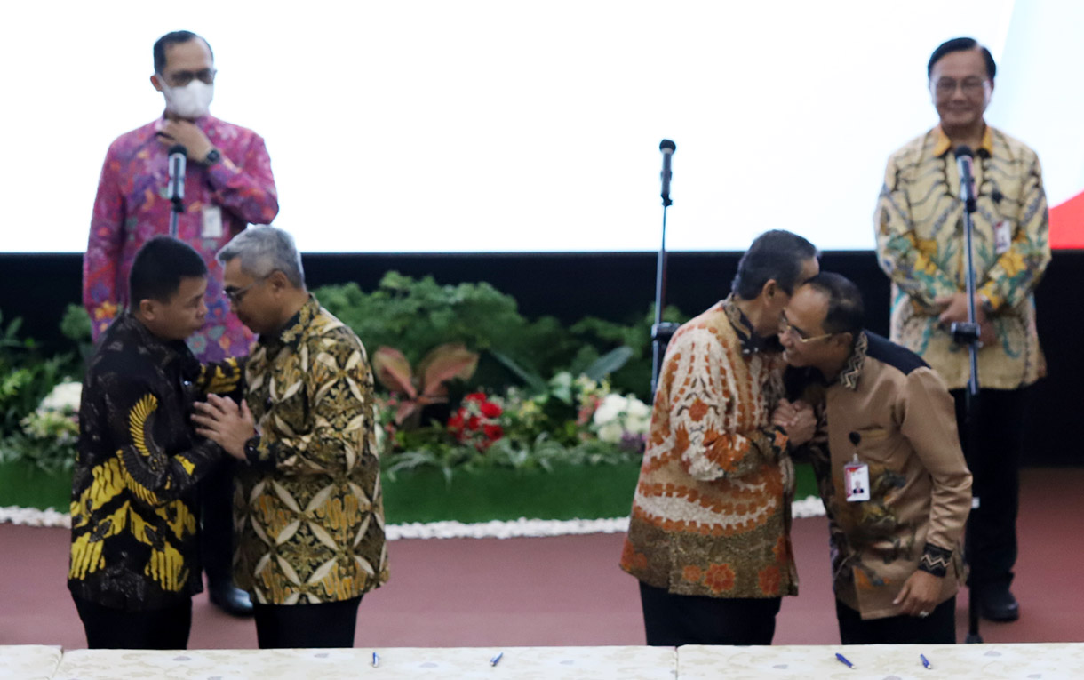 Suasana Serah terima jabatan di Gedung Merah Putih KPK, Jakarta, Jumat (20/12/2024).(BeritaNasional.com/Oke Atmaja)