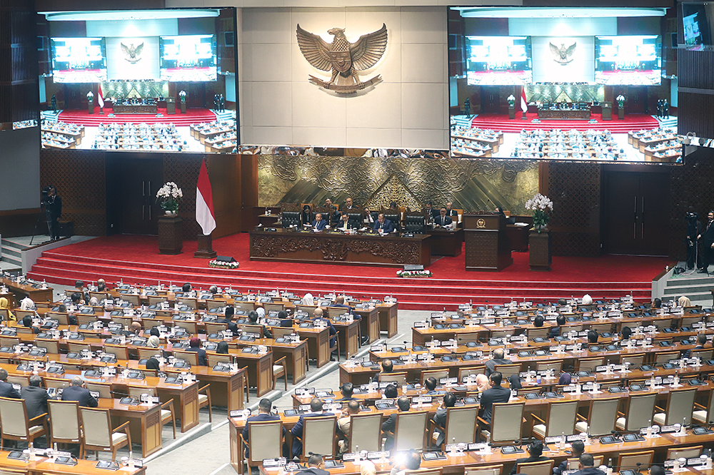 Rapat Sidang Paripurna DPR RI setujui RUU DKJ menjadi UU. (BeritaNasional/Elvis Sendouw)