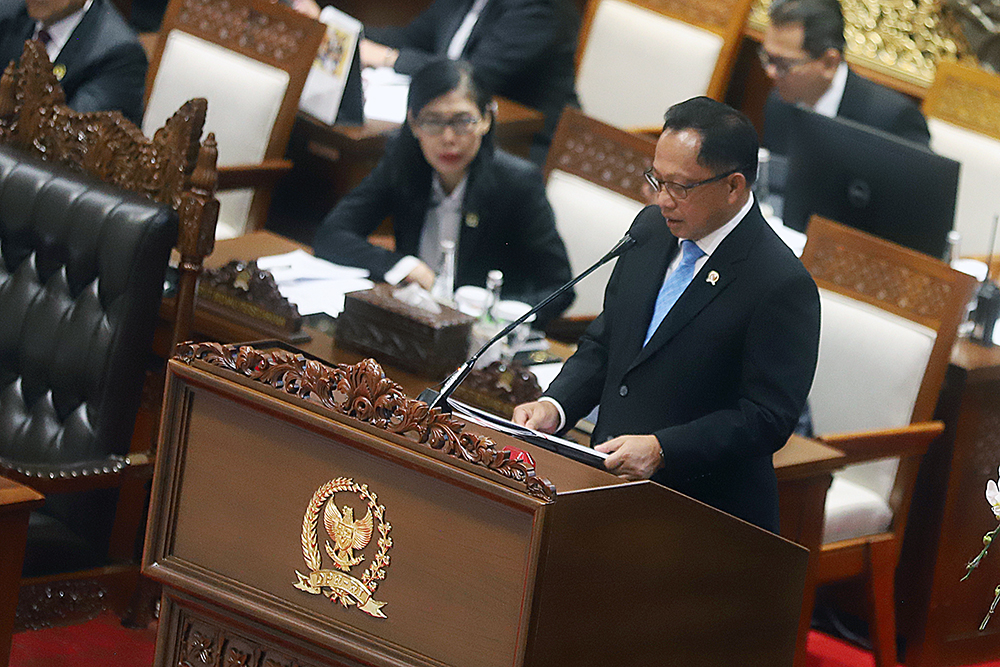 Rapat Sidang Paripurna DPR RI setujui RUU DKJ menjadi UU. (BeritaNasional/Elvis Sendouw)