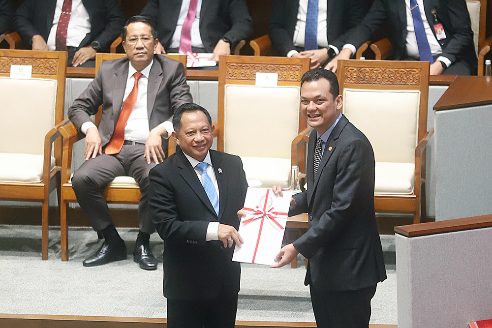 Rapat Sidang Paripurna DPR RI setujui RUU DKJ menjadi UU. (BeritaNasional/Elvis Sendouw)