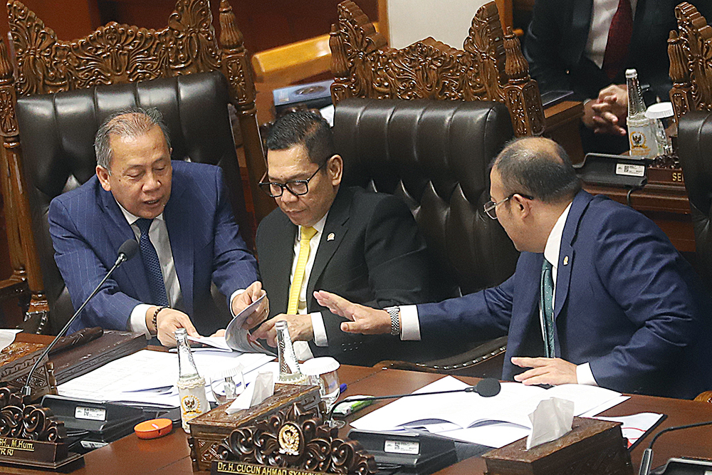 Rapat Sidang Paripurna DPR RI setujui RUU DKJ menjadi UU. (BeritaNasional/Elvis Sendouw)