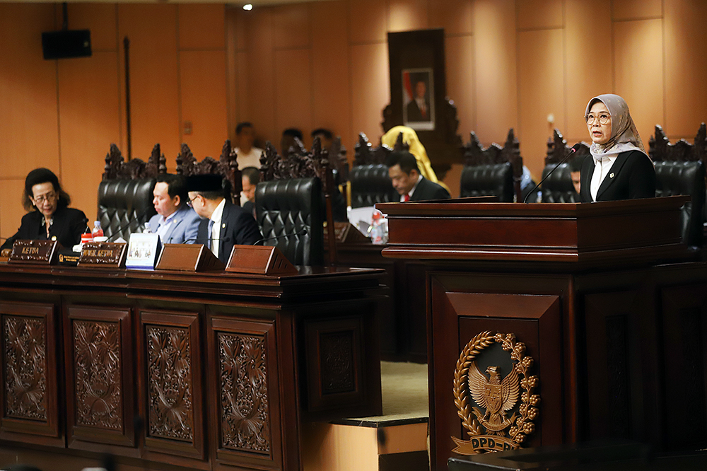 Sidang paripurna penyampaian IHPS I Tahun 2024 dan Laporan Hasil Pemeriksaan (LHP) Semester 1 Tahun 2024 oleh BPK RI. (BeritaNasional/Elvis Sendouw)