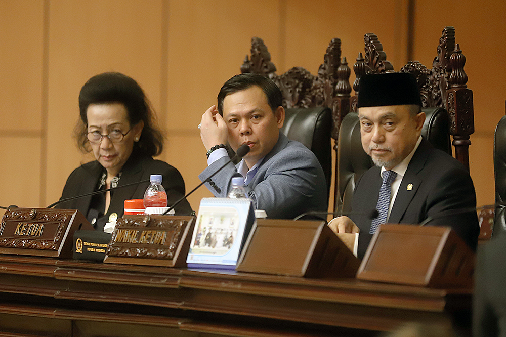 Sidang paripurna penyampaian IHPS I Tahun 2024 dan Laporan Hasil Pemeriksaan (LHP) Semester 1 Tahun 2024 oleh BPK RI. (BeritaNasional/Elvis Sendouw)