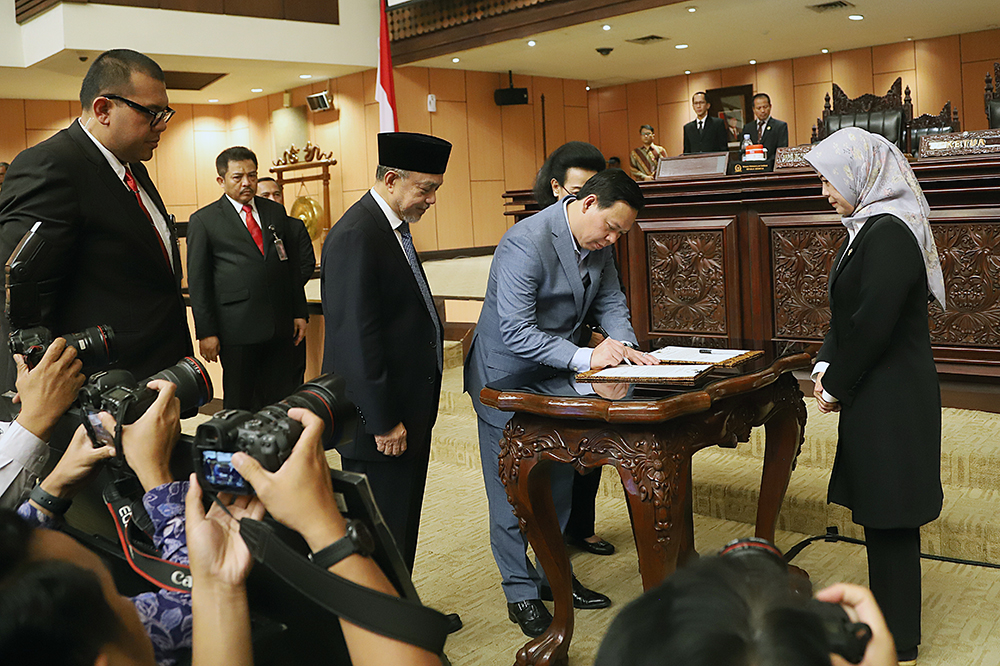 Sidang paripurna penyampaian IHPS I Tahun 2024 dan Laporan Hasil Pemeriksaan (LHP) Semester 1 Tahun 2024 oleh BPK RI. (BeritaNasional/Elvis Sendouw)