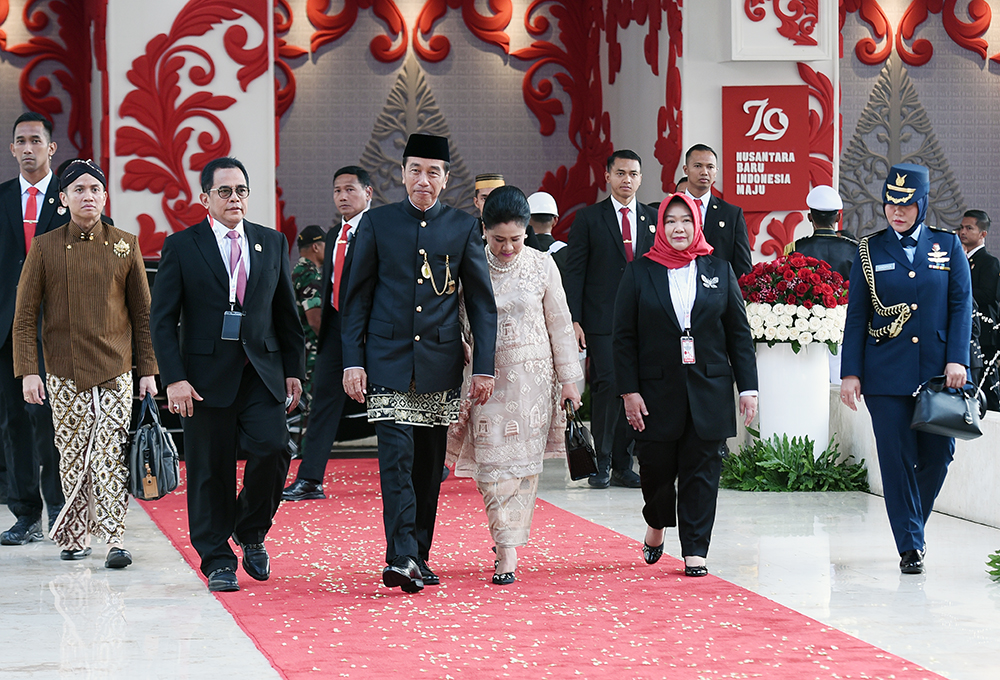 Presiden dan Wakil Presiden bersama para Menteri menghadir Sidang Tahunan MPR  2024. (BeritaNasional/HO Parlemen/Elvis Sendouw)