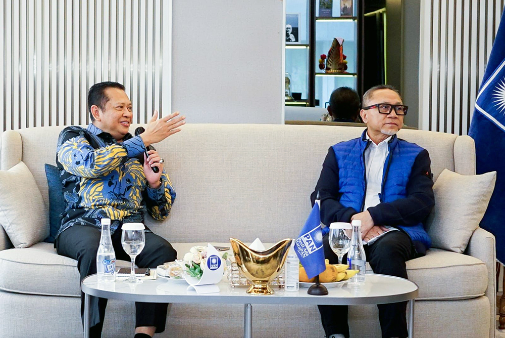 Ketua MPR RI Bambang Soesatyo sambangi Ketum PAN. (BeritaNasional/HO/Elvis Sendouw)