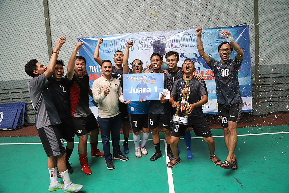 Keceriaan jurnalis mengikuti Turnamen Futsal Antarwartawan Piala Ketua KWP 2024 Ariawan. (BeritaNasional/Elvis Sendouw)