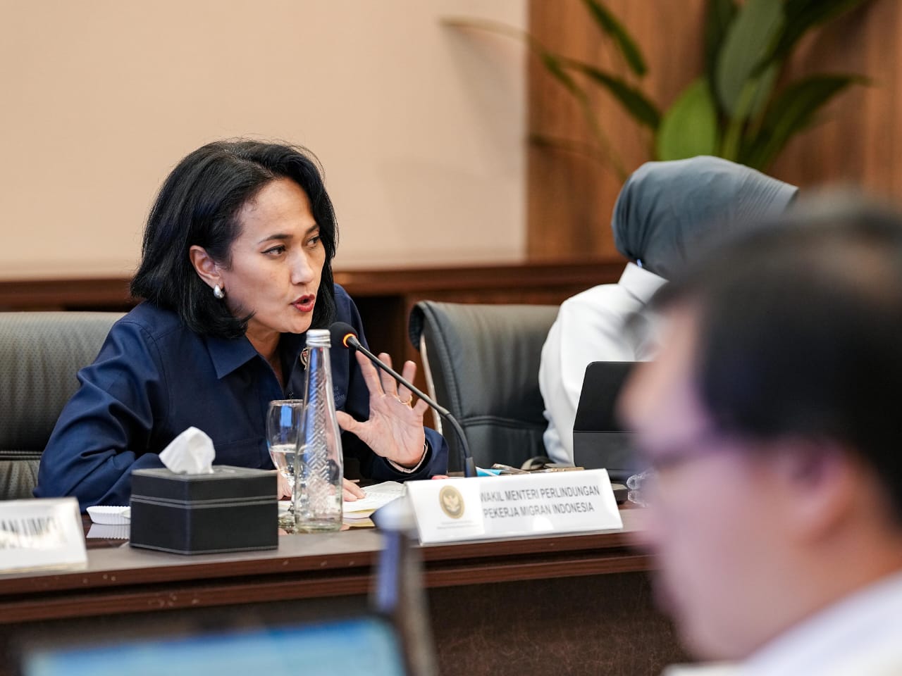 Sinkronisasi Data Pemberdayaan Masyarakat, Wamen Christina Siap Kolaborasi Lintas Kementerian KemenP2MI siap berkolaborasi lintas kementerian terkait update dan sinkronisasi data. (BeritaNasional/Elvis Sendouw/HO P2MI)