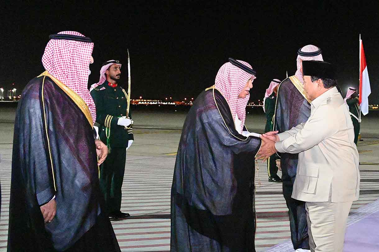 Presiden Prabowo Subianto, tiba di Jeddah, Arab Saudi, pada Selasa (2/7/2025).(Biropers)