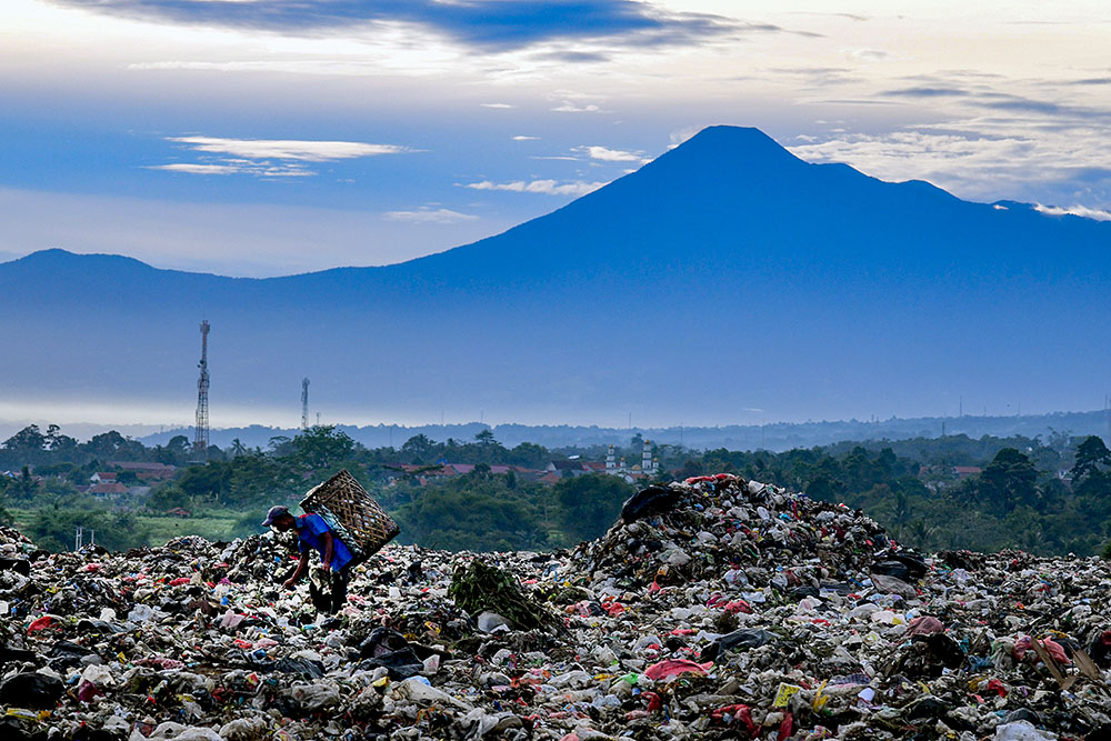 Suasana Tempat Pembuangan Akhir (TPA) Galuga Bogor. (BeritaNasional/Elvis Sendouw)