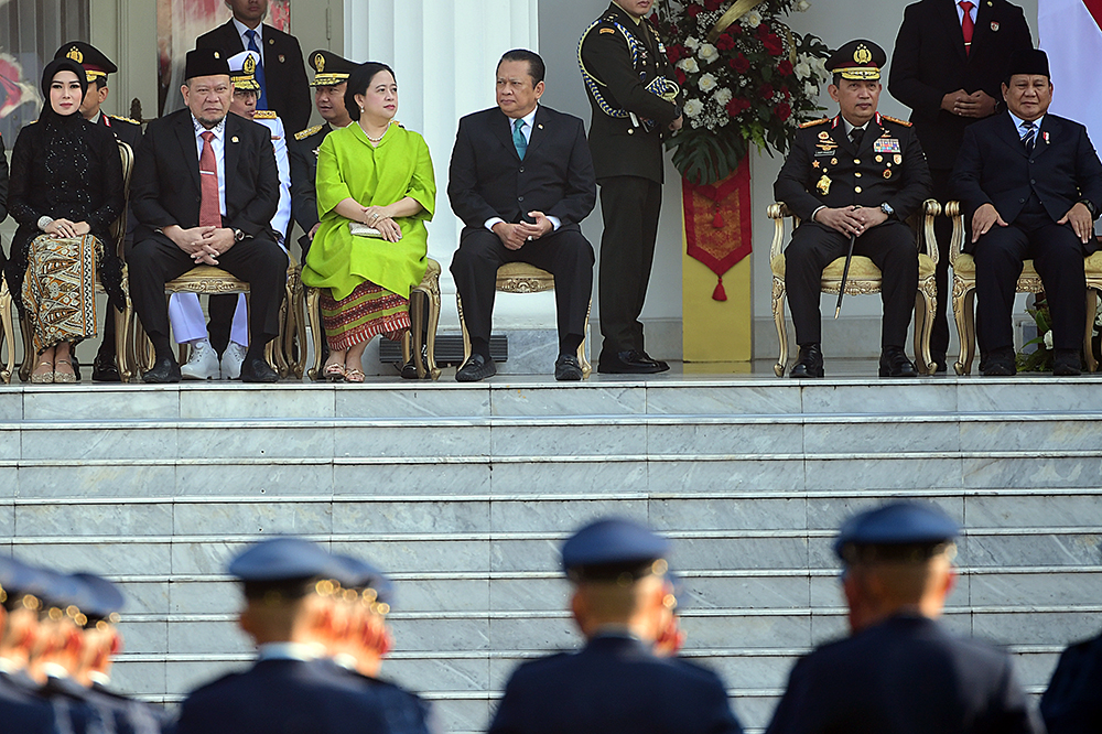 Upacara Prasetya Perwira (Praspa) TNI-Polri tahun 2024 di halaman Istana Merdeka, Jakarta. (BeritaNasional/HO/Elvis Sendouw)