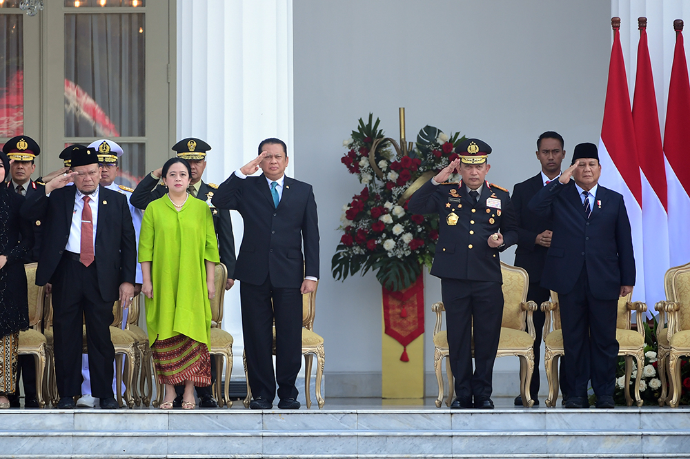 Upacara Prasetya Perwira (Praspa) TNI-Polri tahun 2024 di halaman Istana Merdeka, Jakarta. (BeritaNasional/HO/Elvis Sendouw)