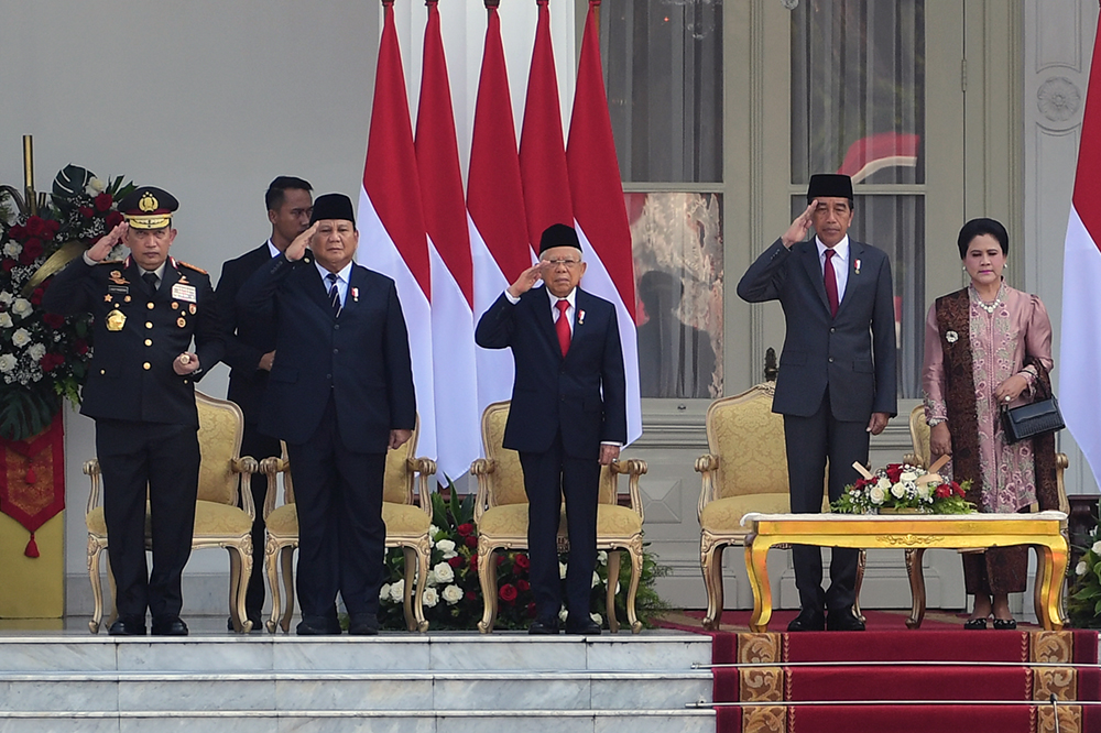 Upacara Prasetya Perwira (Praspa) TNI-Polri tahun 2024 di halaman Istana Merdeka, Jakarta. (BeritaNasional/HO/Elvis Sendouw)