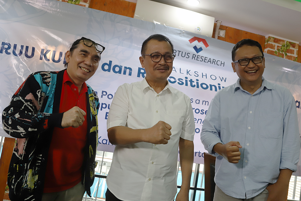 Virtus Research Gelar Diskusi RUU KUHAP dan Reposisi Penyidikan Polri VIRTUS RESEARCH menggelar diskusi bertajuk “RUU KUHAP dan Repositioning Penyidik Polri”. (BeritaNasional/Elvis Sendouw)