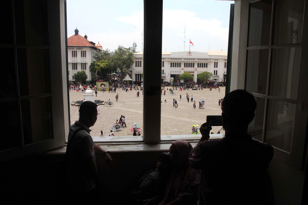 Suasana di Kawasan Kota Tua, Jakarta Barat, Selasa (16/4/2024). (BeritaNasional.com/Oke Atmaja)