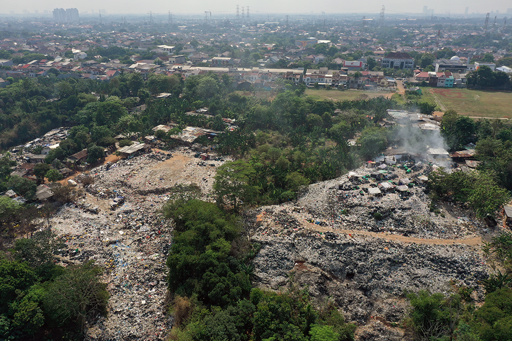 Inilah penampakan tempat pembuangan sampah liar di daerah Depok. (BeritaNasional/Elvis Sendouw)