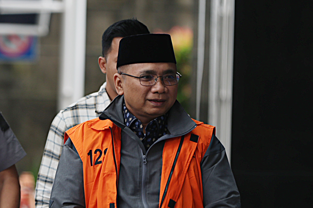 Mantan Menteri Agama periode 2020-2024 Yaqut Cholil Qoumas kembali menjaani penahanan di rumah tahanan (rutan). (BeritaNasional/Elvis Sendouw)