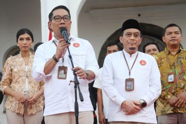 Calon gubernur Jakarta Ridwan Kamil dan Calon Wakil Gubernur Jakarta Suswono. (BeritaNasional/Oke Atmaja).