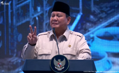 Ungkapan kekaguman Prabowo pada bangsa Korea: mampu dirikan bangsa moderen dari puing-puing perang. (Foto/YouTube BPMI Setpres)